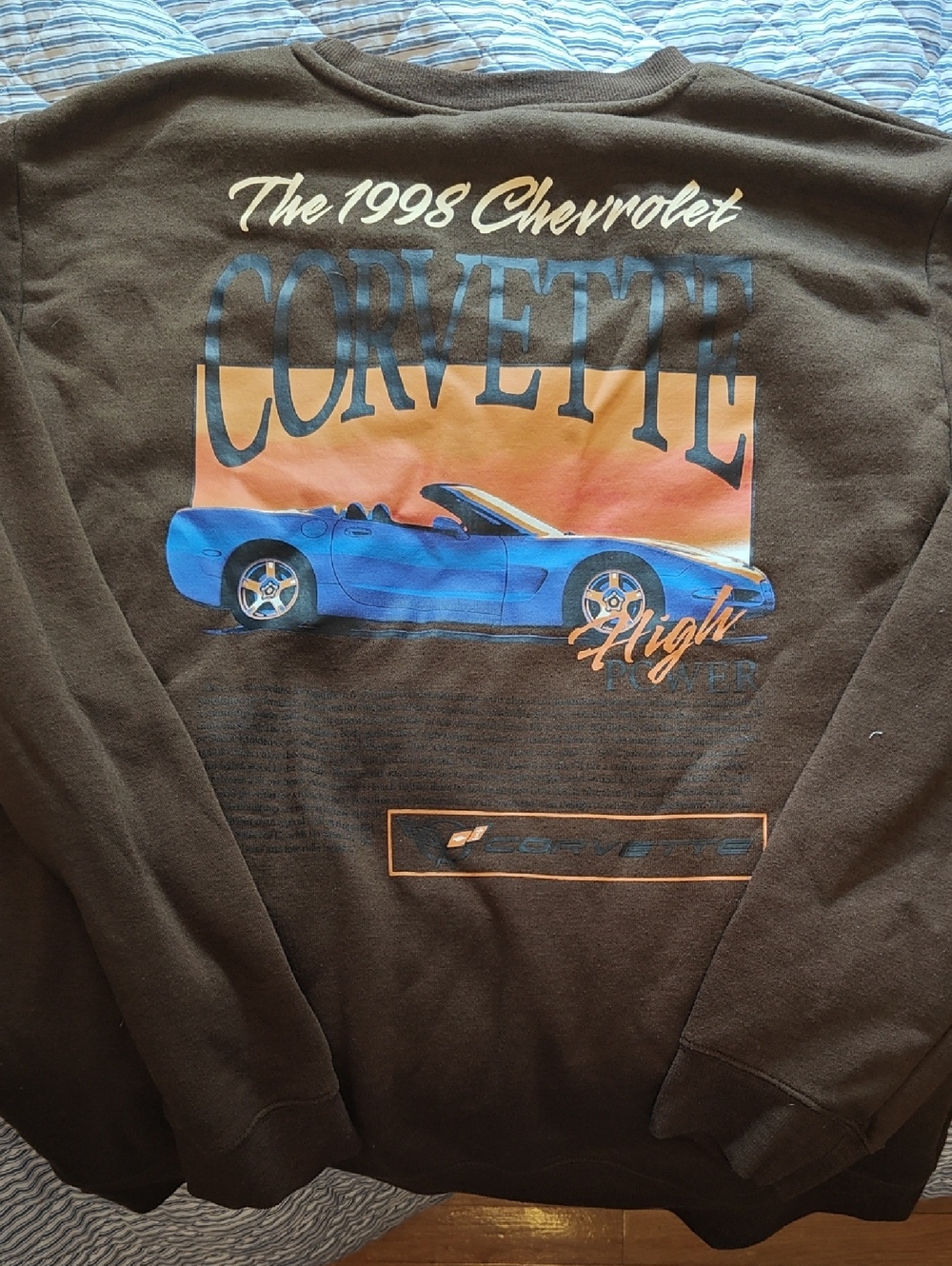 Corvette 1998 Graphic Crewneck Sweatshirt - Brown